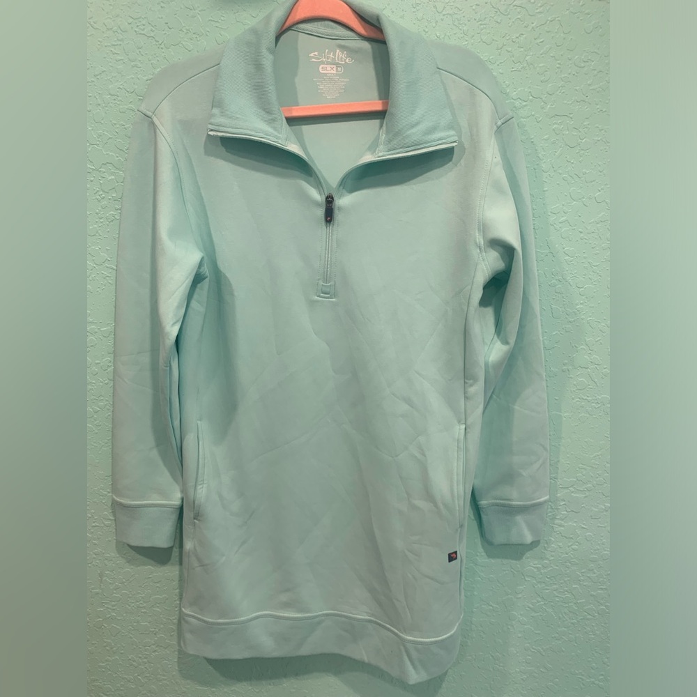 Salt Life Quarter-Zip Pullover dress coverup M boat beach pool fishing